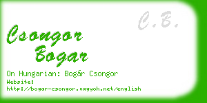 csongor bogar business card